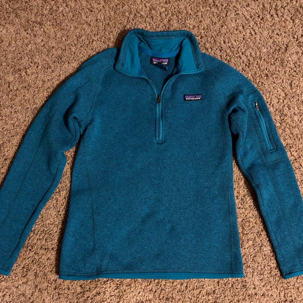 Patagonia Teal Quarter-Zip Fleece Pullover